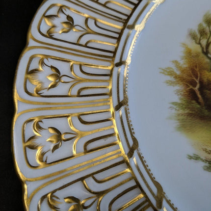 c1855 Minton Hand Painted Plates in Devon Shape 9 3/8" pair - Estate Fresh Austin