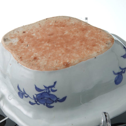 c1860 Chinese Canton Blue and White Covered Vegetable Dish with Lid - Estate Fresh Austin