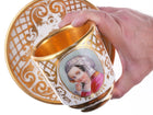c1860 Large French Presentation Hand Painted portrait Cup and Saucer 