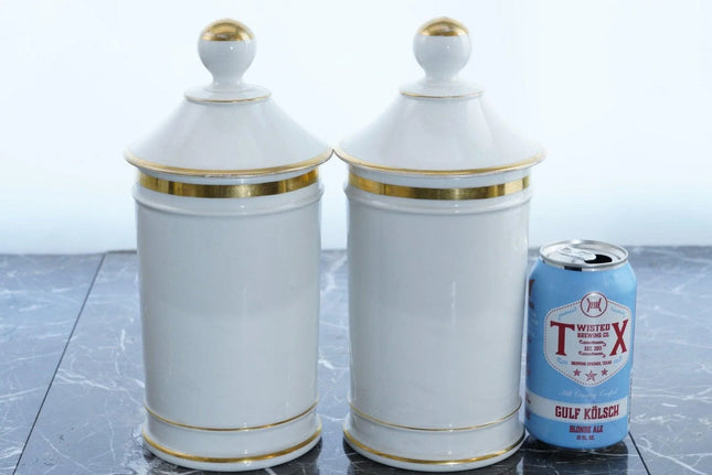 c1860 Old Paris Apothecary Jars Eagle and Anchor for Mexican Market - Estate Fresh Austin