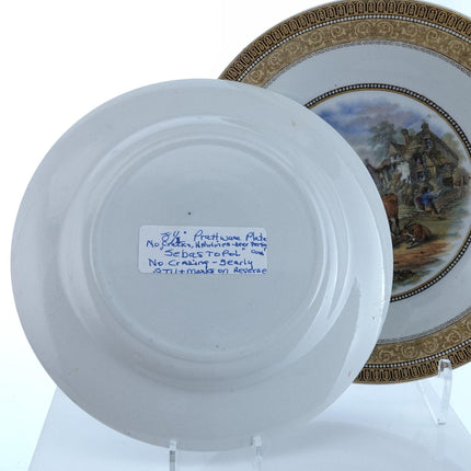 c1860 Staffordshire Prattware Transferware Plates Sebastopol and 123 Cattle Scen - Estate Fresh Austin