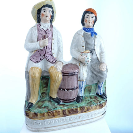 c1860 Staffordshire Tam O'Shanter & Souter Johnny Figure Marked Sampson Smith 18 - Estate Fresh Austin