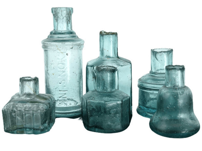 c1860's Sheared Lip Ink bottle collection - Estate Fresh Austin