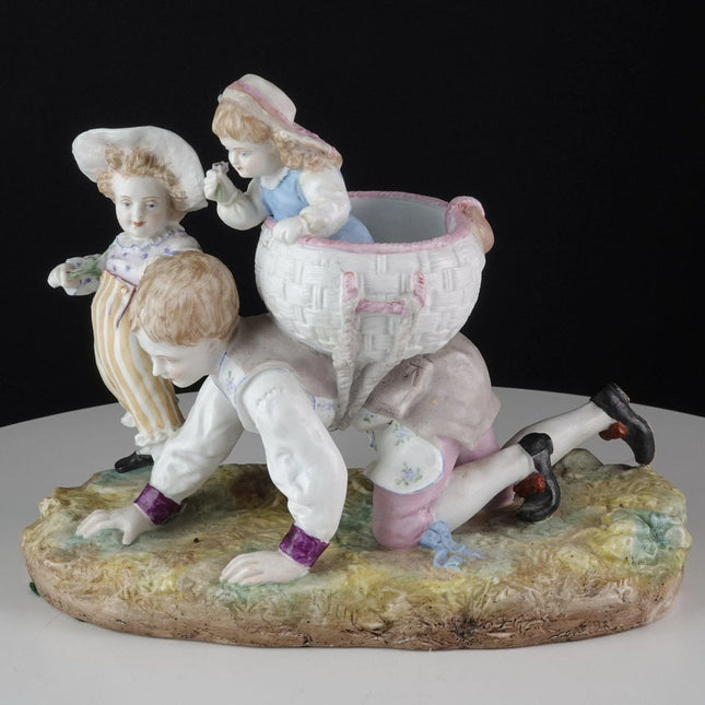 c1870 Antique French Bisque Children Figure group - Estate Fresh Austin