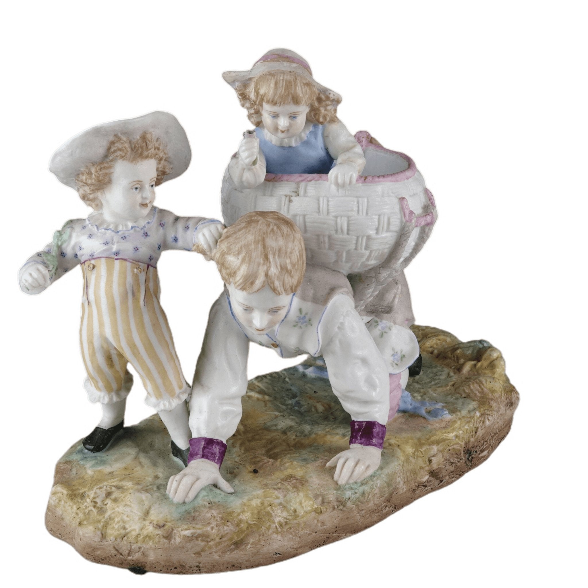 c1870 Antike französische Kinderfigurengruppe aus Biskuitporzellan – Estate Fresh Austin