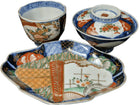 c1870 Antique Japanese Imari Lot 4pcs - Estate Fresh Austin