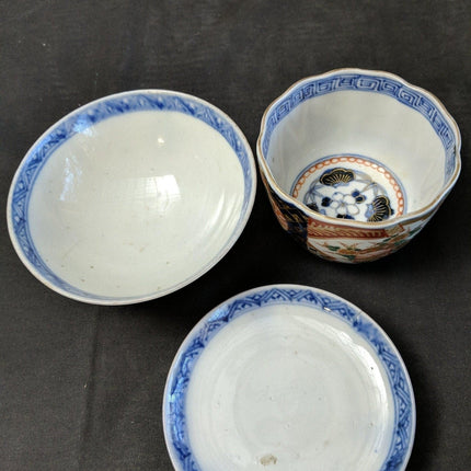 c1870 Antique Japanese Imari Lot 4pcs - Estate Fresh Austin