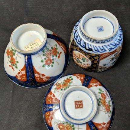 c1870 Antique Japanese Imari Lot 4pcs - Estate Fresh Austin