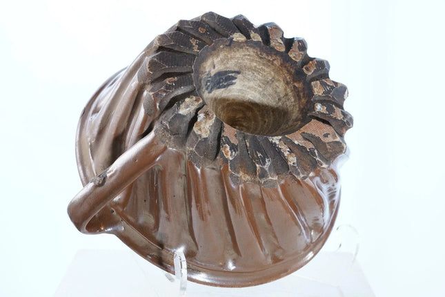 c1870 Antique Stoneware Bundt Cake Pan - Estate Fresh Austin
