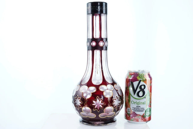 c1870 Bohemian for Persian market Ruby cut to clear Hookah base - Estate Fresh Austin