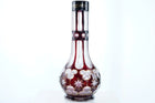 c1870 Bohemian for Persian market Ruby cut to clear Hookah base - Estate Fresh Austin
