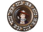 c1870 Bronze Mounted Hand Painted Porcelain Plaque - Estate Fresh Austin