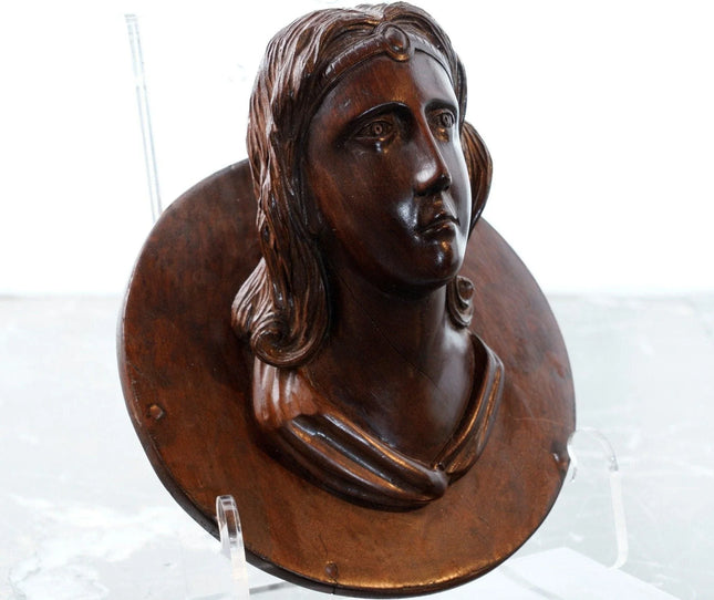 c1870 Carved Wood bust - Estate Fresh Austin