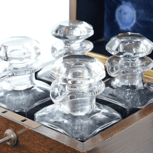 c1870 Crystal Decanter set in Oak box - Estate Fresh Austin