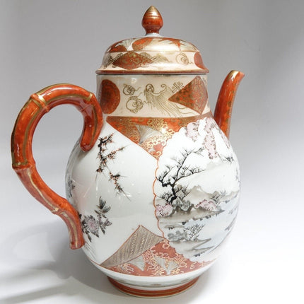 c1870 Japanese Meiji Period Kutani Teapot Signed - Estate Fresh Austin