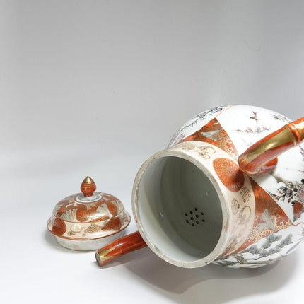 c1870 Japanese Meiji Period Kutani Teapot Signed - Estate Fresh Austin