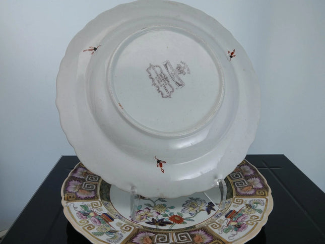c1870 Masons 2842 Chinoisiere British Ironstone Chinese Style Dinner Plate and R - Estate Fresh Austin