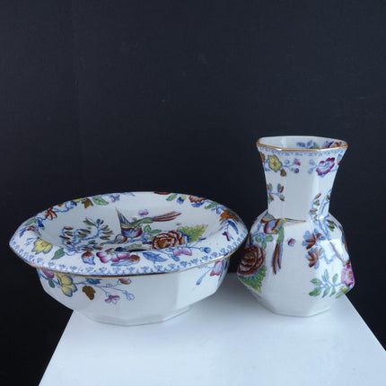 c1870 Masons Flying Bird Chinoisiere Hand Painted Polychromed Transferware Soap - Estate Fresh Austin