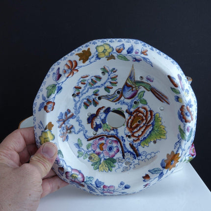 c1870 Masons Flying Bird Chinoisiere Hand Painted Polychromed Transferware Soap - Estate Fresh Austin