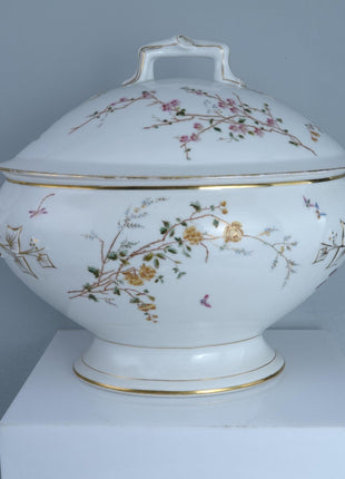 c1870 Old Paris Hand Painted Soup Tureen with Lid - Estate Fresh Austin