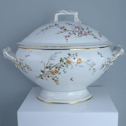 c1870 Old Paris Hand Painted Soup Tureen with Lid - Estate Fresh Austin