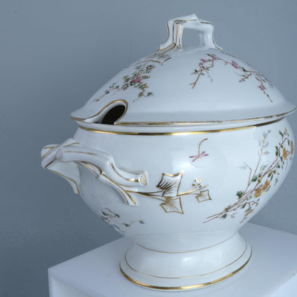 c1870 Old Paris Hand Painted Soup Tureen with Lid - Estate Fresh Austin