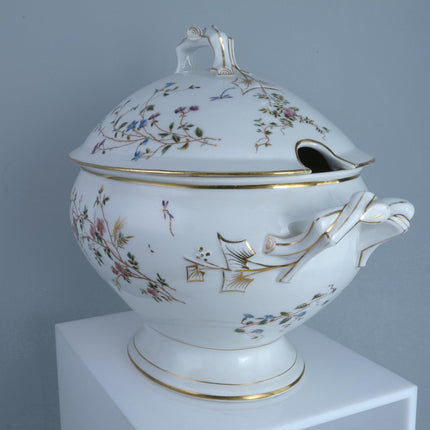 c1870 Old Paris Hand Painted Soup Tureen with Lid - Estate Fresh Austin