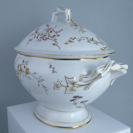 c1870 Old Paris Hand Painted Soup Tureen with Lid - Estate Fresh Austin