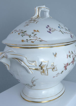 c1870 Old Paris Hand Painted Soup Tureen with Lid - Estate Fresh Austin