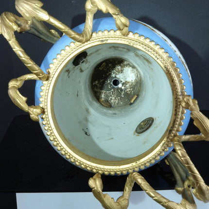 c1870 Old Paris Porcelain Bronze mounted Urn/ Oil lamp base - Estate Fresh Austin