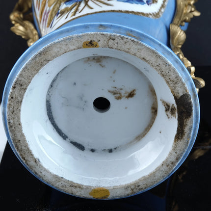 c1870 Old Paris Porcelain Bronze mounted Urn/ Oil lamp base - Estate Fresh Austin