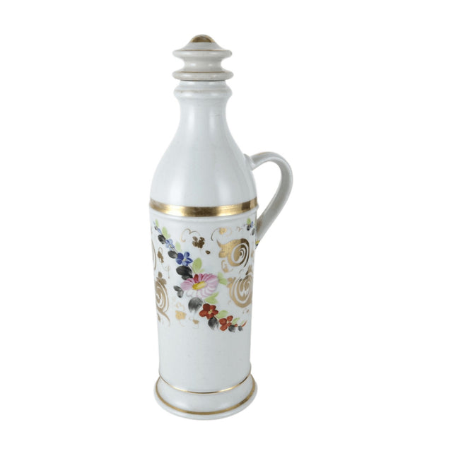 c1870 Old Paris Porcelain Decanter with Stopper Store Pharmacy Bottle - Estate Fresh Austin