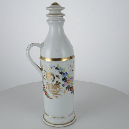 c1870 Old Paris Porcelain Decanter with Stopper Store Pharmacy Bottle - Estate Fresh Austin