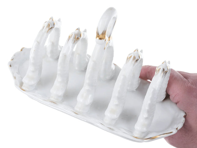c1870 Old Paris Porcelain Dolphin Figural Toast Rack - Estate Fresh Austin