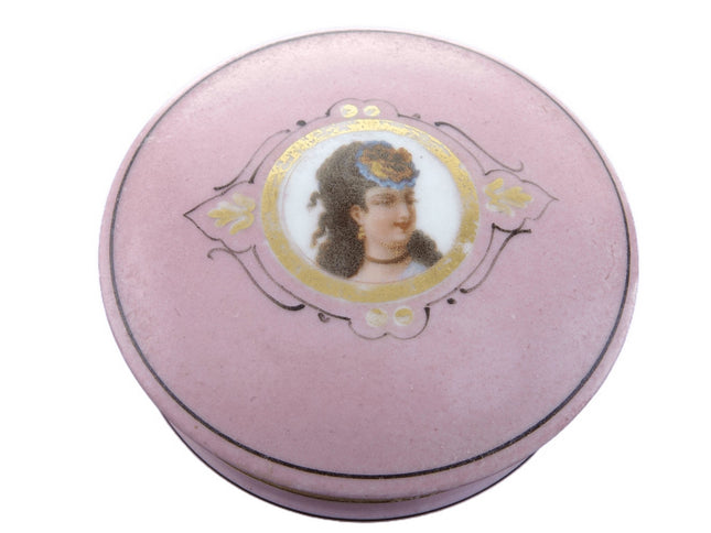 c1870 Old Paris Porcelain Snuff Box/Powder Jar - Estate Fresh Austin