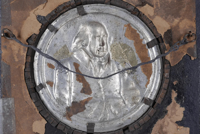 c1870 Pewter Relief Plaque Signed crawford - Estate Fresh Austin