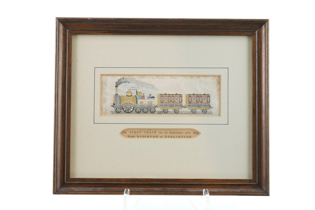 c1870's Stevengraph Pure Silk Woven Picture of Steam Locomotive "The first train - Estate Fresh Austin