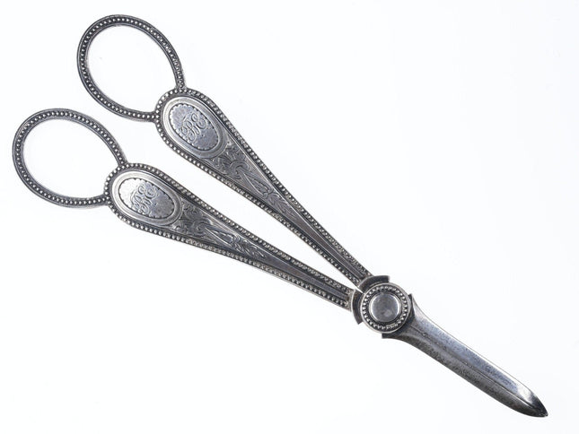 c1875 English Sterling Grape shears - Estate Fresh Austin