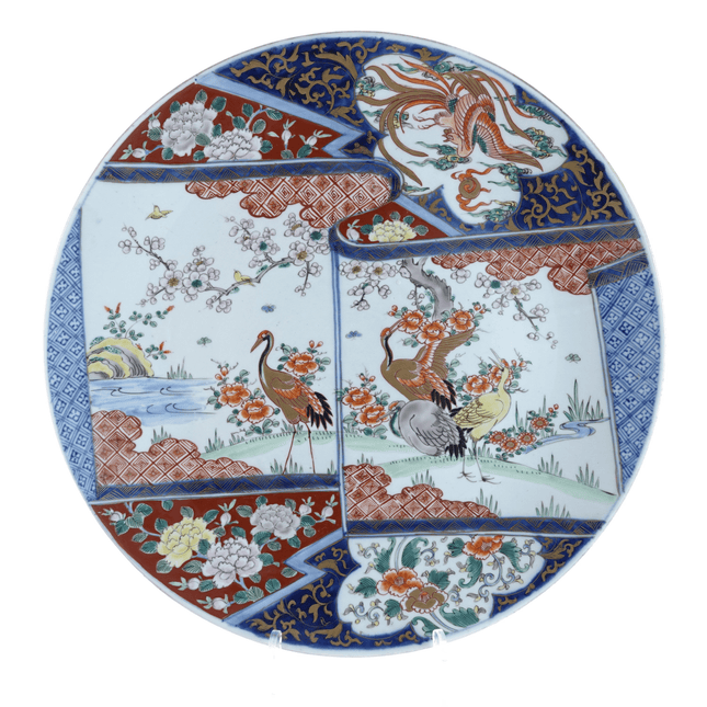 c1880 15 5/8" Japanese Imari Charger with nice Hand Painted decoration - Estate Fresh Austin