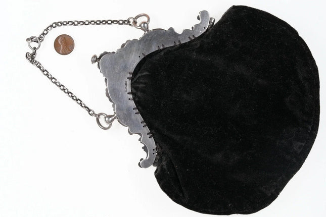 c1880 A. Jacobi Baltimore Sterling Repousse Chatelaine purse - Estate Fresh Austin