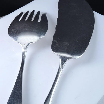 c1880 American Sterling Silver Fish Serving set by R Harris & Co Washington DC - Estate Fresh Austin