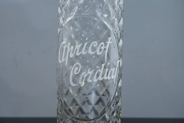 c1880 Antique Back Bar Bottle Apricot Cordial Mold Blown Tooled lip - Estate Fresh Austin