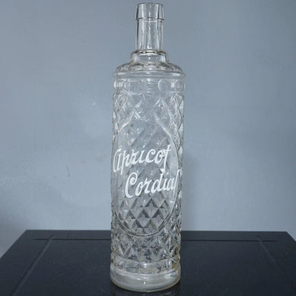 c1880 Antique Back Bar Bottle Apricot Cordial Mold Blown Tooled lip - Estate Fresh Austin