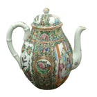 c1880 Antique Chinese Famille Rose Medallion Fluted Teapot - Estate Fresh Austin