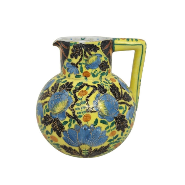 c1880 Austrian Hand Painted and Gilt multicolor Pitcher - Estate Fresh Austin