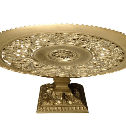 c1880 Brass/Bronze Reticulated compote with Cherub Heads - Estate Fresh Austin