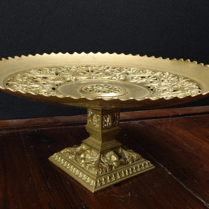 c1880 Brass/Bronze Reticulated compote with Cherub Heads - Estate Fresh Austin