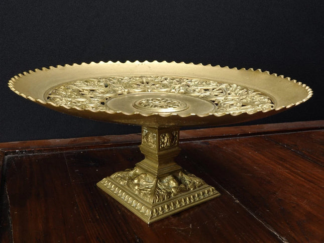 c1880 Brass/Bronze Reticulated compote with Cherub Heads - Estate Fresh Austin