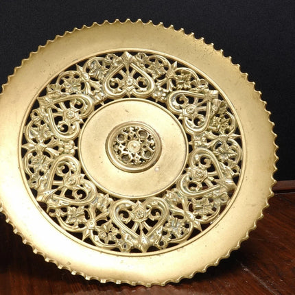 c1880 Brass/Bronze Reticulated compote with Cherub Heads - Estate Fresh Austin