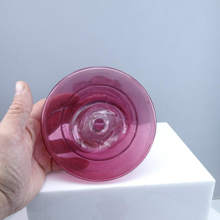 c1880 Cranberry Enameled Oil Lamp Base - Estate Fresh Austin